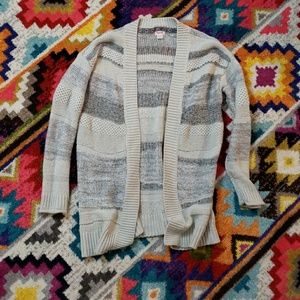 Mossimo knit cardigan with gray texture striping